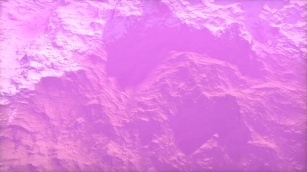 Vista de Misty Pink Planetary Atmosphere Cráteres de superficie lunares — Vídeo de stock