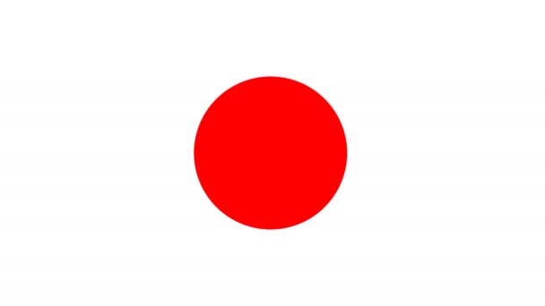 Красный круг: медленно движущийся флаг Японии — стоковое видео