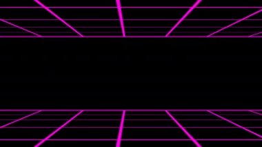 Yer ve Tavan Neon Retro 8-bit 80 'lerin Izgarası