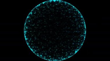 Yuvarlak Çemberin Üzerinde Yuvarlanan Işıklar Parlayan Mavi Yüzey Atmosferi