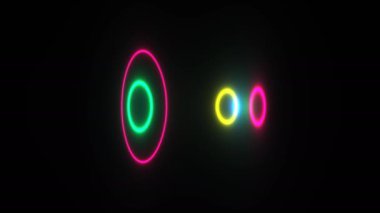 Neon Parlak Renk Çemberlerinin Halkaları Projeksiyonlu Tüp