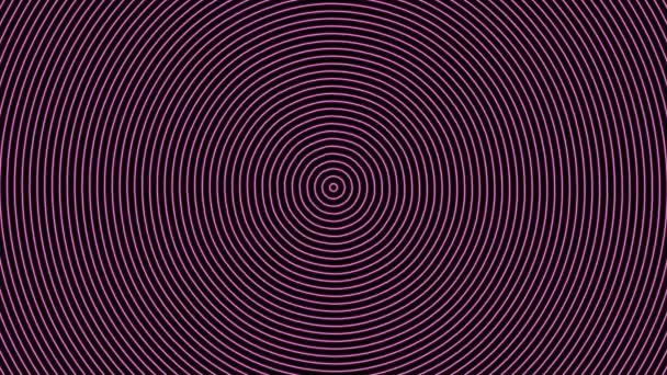 Dolce ondulazione ondulato oscillare in serie di anelli concentrici cerchi sottili — Video Stock