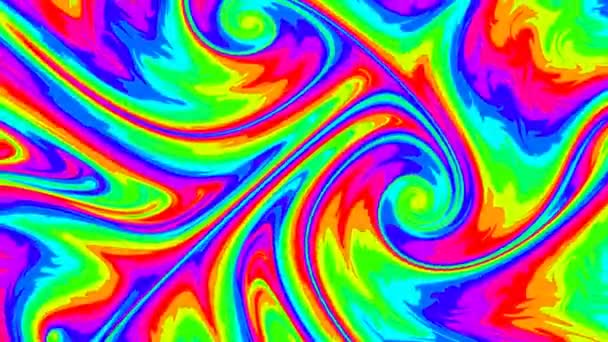 Swirling Vortex Rainbow Spectrum Color Mixing Bright Spins — Stock Video