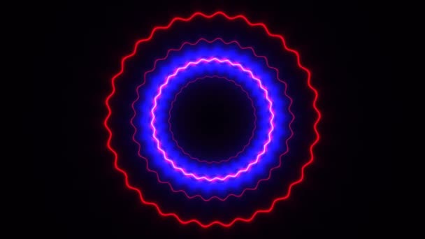 Rough Waveform Circles Rings Pulse Re — Stock video