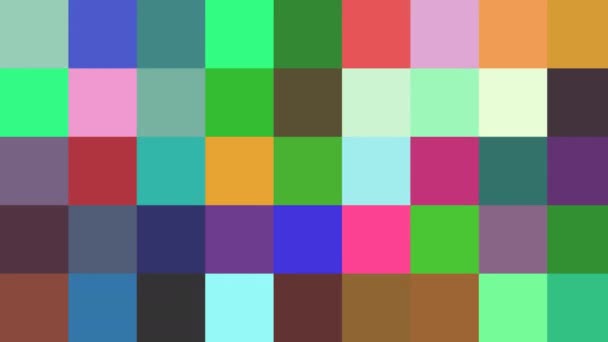 Färgförändring enkla fyrkantiga paneler fem efter nio — Stockvideo