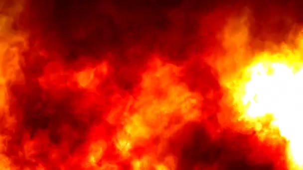 Incendios forestales en llamas Fuego salvaje animado Soplando viento — Vídeo de stock