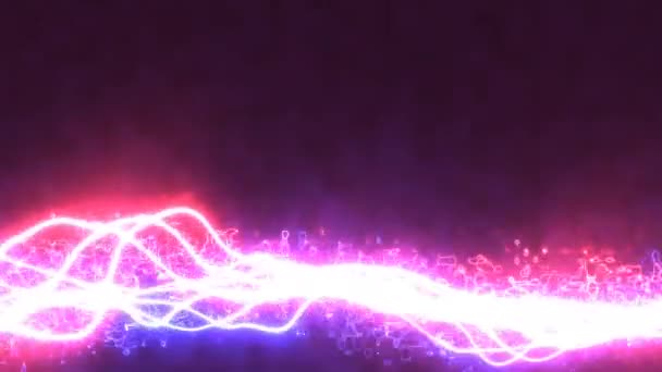 Pink and Blue Electrical Arcing Lightning Rays Beam — Stock Video