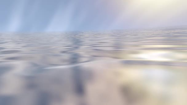 Visualizador Perto da Superfície de Água Fluindo Calmo Oceano Molhado Fantasia Sonho — Vídeo de Stock