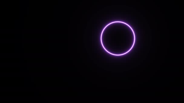 Expanding Purple Neon Ring Light — Stock Video