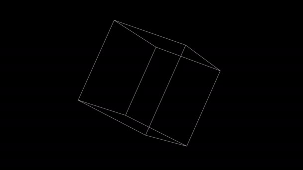 Rolling Tumbling Fine Lines Cube Cuboid Mask — Stockvideo
