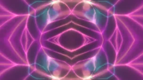 Pulsujące abstrakcyjne kształty neonowych świateł — Wideo stockowe