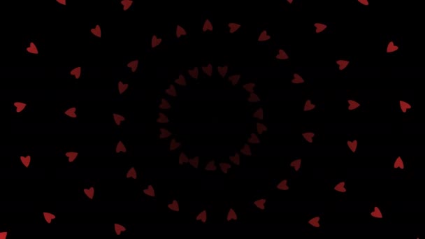 Expanding Rings of Small Hearts — Stock Video