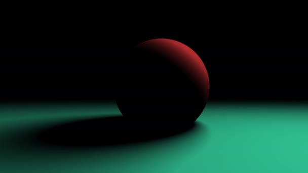 ライトレッドスフィアプールの周りを回転緑の表面にスヌーカーボール — ストック動画