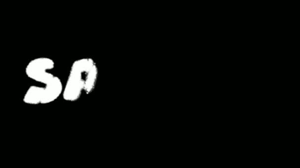土星テキストスプレー効果落書きキットマスクコレクション — ストック動画