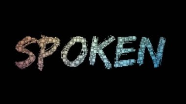 Konuşan İletişim Pixelated Metin Birleştirme Döngü Pikselleri Arıza Efekti ile