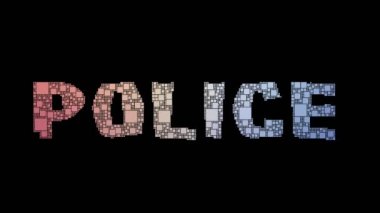 Polis Gücü Pikselleştirilmiş Metin Dönüşümlü Döngü Pikselleri Arıza Efekti