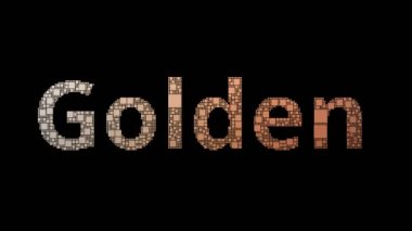Altın Paraşüt Pixelated Metin Birleştirme Döngü Kareleri Arıza Efekti