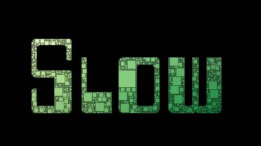 Yavaş Hareket Pixelated Metin Büküm Döngüsü Arıza Efekti