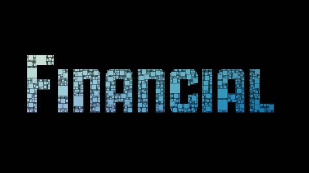 Фінансова Звітність Піксельовані Текстові Панелі Ефектом Глюка — стокове відео