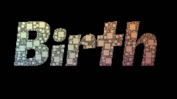 Kontrola Urodzeń Pixelated Text Changing Looping Squares Glitch Effect — Wideo stockowe