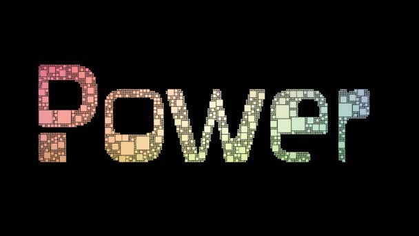 Power Plant Pixelated Text Fusión Píxeles Bucle Con Efecto Fallo — Vídeo de stock