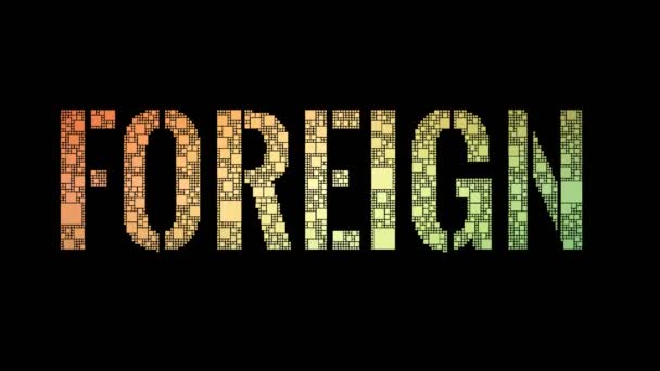 Inggris Foreign Debt Pixelated Text Morphing Looping Box Glitch Effect — Stok Video
