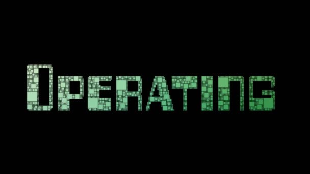 Operating Loss Pixelated Text Transforming Looping Pixels Glitch Effect — Stock Video