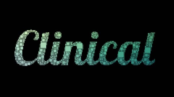 Klinische Depressie Pixelvormige Tekst Samenvoegen Looping Grid Met Glitch Effect — Stockvideo