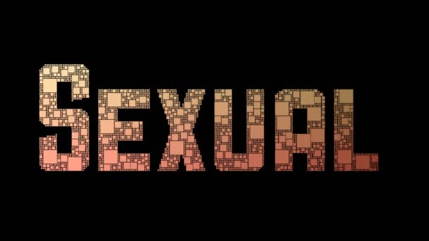 Sexual Practice Pixelated Text Warping Looping Pixels Glitch Effect — Stock Video