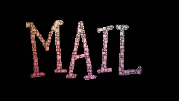 Mail Bedrägeri Pixelated Text Ändra Looping Pixlar Med Glitch Effect — Stockvideo
