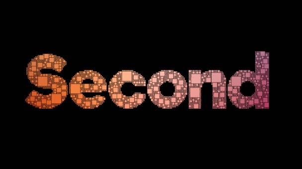 Verpixelte Text Looping Boxen Der Zweiten Person Mit Glitch Effekt — Stockvideo