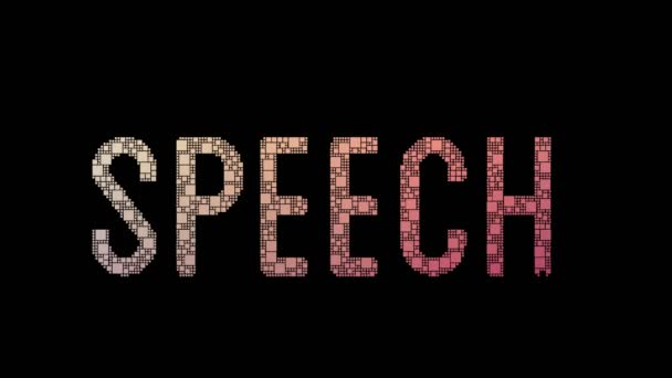 Speech Therapy Pixelated Tekst Morphing Pętli Pikseli Efektem Usterki — Wideo stockowe