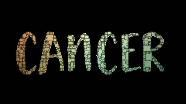 Cancer Drug Pixelated Text Changing Looping Squares Glitch Effect — Stock Video