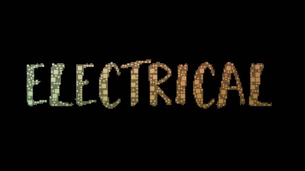 Electrical Engineer Pixelated Text Warping Looping Squares Glitch Effect — Stock Video