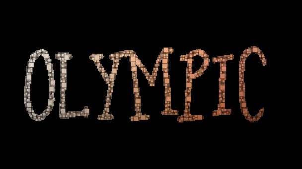 Olympic Games Pixelated Text Transforming Looping Grid Εφέ Λάμψης — Αρχείο Βίντεο