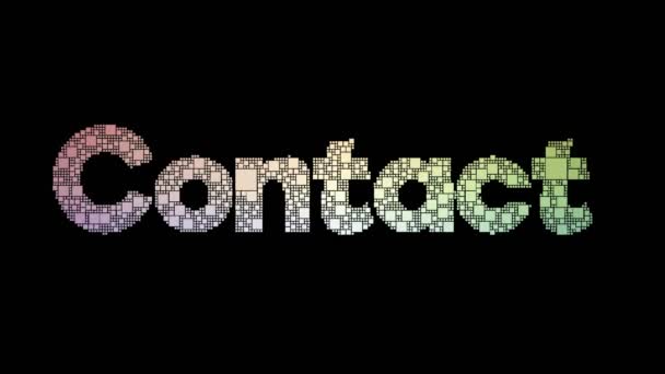 Contact Sport Pixelated Text Warping Looping Pixels Met Glitch Effect — Stockvideo
