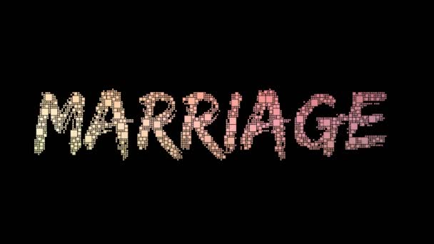 Matrimonio Uguaglianza Pixelated Testo Cambiare Looping Pixel Con Effetto Glitch — Video Stock