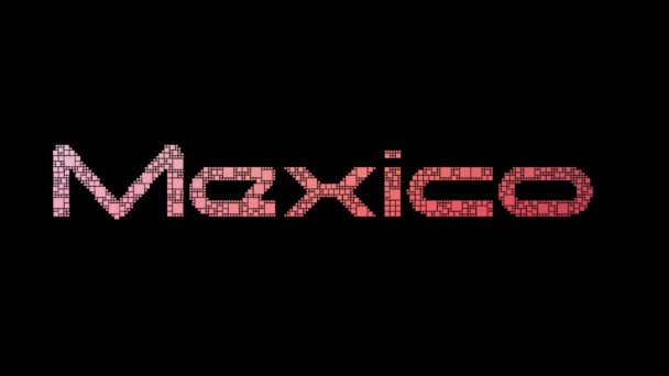 Mexiko City Pixelated Text Warping Looping Grid Med Glitch Effect — Stockvideo