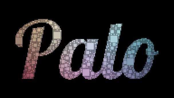 Palo Alto Pixelated Text Morphing Looping Boxes Glitch Effect — Stock Video