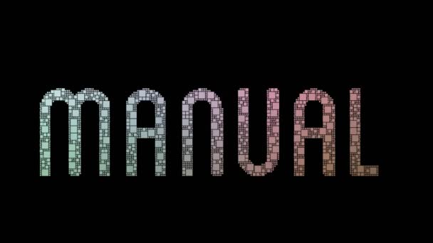 Manual Labour Pixelated Text Warping Looping Boxes Glitch Effect — Stock Video