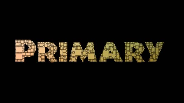 Primární Trh Pixelated Text Transforming Looping Boxes Glitch Effect — Stock video