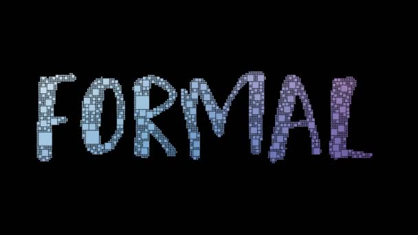 Formele Logic Pixelated Text Transforming Looping Grid Met Glitch Effect — Stockvideo