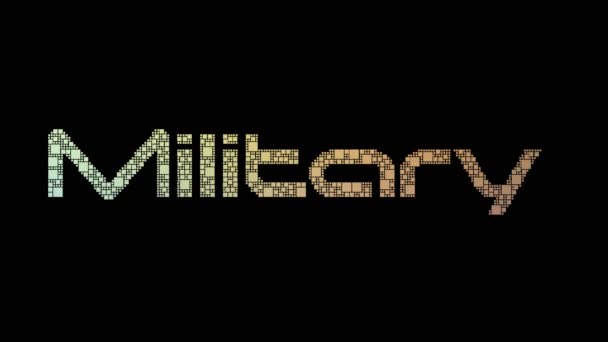 Intelligence Militaire Pixelated Texte Fusionnant Les Boîtes Boucle Avec Effet — Video
