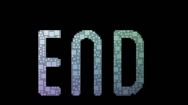 Eindgebruiker Pixelated Text Changing Looping Squares Met Glitch Effect — Stockvideo