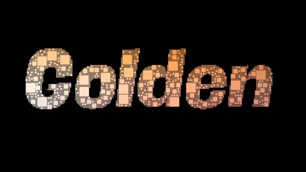 Golden Gate Pixelated Texte Morphing Boucle Carrés Avec Effet Glitch — Video