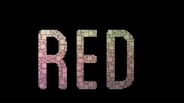 Kırmızı Kart Pixelated Metin Dönüşüm Dönüşüm Izgarası Arıza Efekti