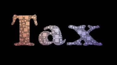 Vergi Sistemi Pixelated Metin Birleştirme Döngü Kutuları Arıza Efekti ile