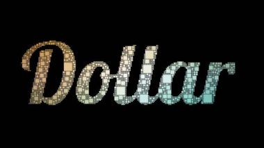 Dolar Bill Pixelated Metin Birleştirme Döngü Kutuları Arıza Efekti