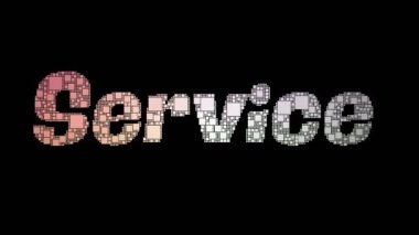 Servis Alanı Pixelated Metin Birleştirme Döngü Kutuları Arıza Efekti ile