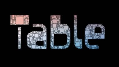 Tablo Tenisi Pixelated Metin Birleştirme Döngü Kareleri Arıza Efekti